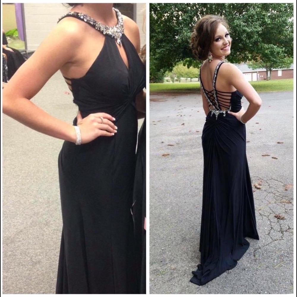 Gorgeous black prom/pageant dress.